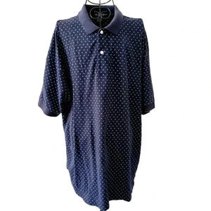 Nautica Polo Shirt XL Men's Anchors Cruising Navy Blue Short Sleeve 100% cotton